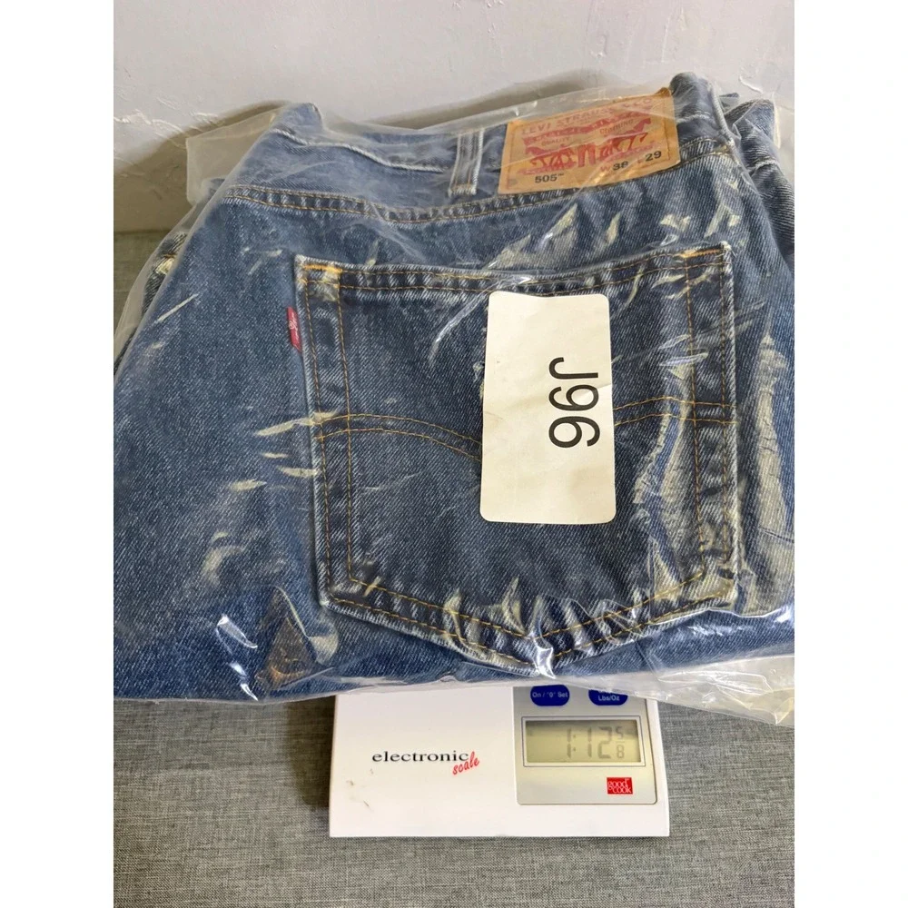 Levi's 505 Jeans Mens 38x29 Blue Regular Fit Straight Leg Denim Pants